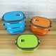 thumbnail image 4 of Zhuge térmica de acero inoxidable de 900 ml, recipiente hermético para alimentos de 1 capa con asa arqueada, para cenas, bento con tapa, color naranja, 20 cm x 13 cm x 8 cm (azul), 4 of 5