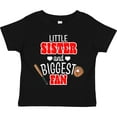 thumbnail image 3 of Inktastic Little Sister and Biggest Fan Baseball Glove and Bat Girls Toddler T-Shirt, 3 of 5