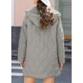 thumbnail image 4 of Long Jackets for Women Fashion 2024 Winter Coat for Women Business Casual Diamond Quilted Hooded Lightweight Jackets, 4 of 8