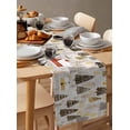 thumbnail image 6 of Ldtrchee Brown Christmas Table Runner 72 Inches, Watercolor Tree Xmas Snowflake Bed Runner Dresser Scarves Tabletop for Indoor Outdoor Parties/Ceremony/Banquet, 13" x 72", 6 of 8