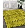 thumbnail image 3 of Ahgly Company Machine Washable Indoor Rectangle Transitional Dark Yellow Green Area Rugs, 4' x 6', 3 of 7