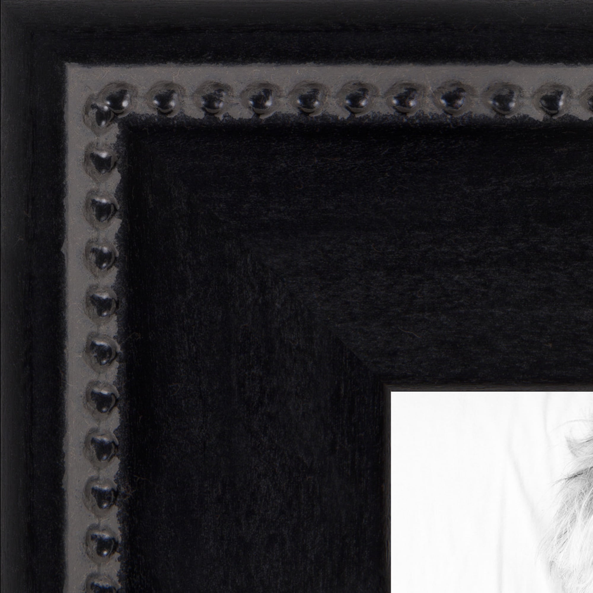 ArtToFrames 24x36 Inch Matte Black with Beads Picture Frame, This Black