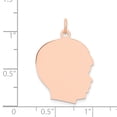 thumbnail image 2 of Beautiful 14k Rose Plain Large.011 Gauge Facing Right Engraveable Boy Head Charm, 2 of 2