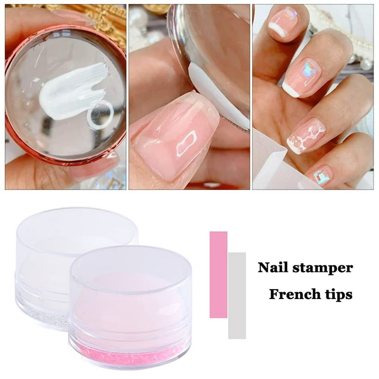 Nail Art Stamper, Clear Silicone Nail Stamper Transparent Visible Body  Jelly Soft Head Nail Print Stamper Image Plate Manicure Tools, No  Misplacement for DIY Nail Decor French Tips Nail Designs Pink 
