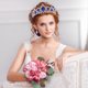 thumbnail image 5 of PTOOTP Tiara de cristal real, corona de boda, tocados, accesorios para el cabello de novia (base plateada, azul), 5 of 7