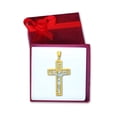 thumbnail image 4 of JewelStop 14K Yellow White Gold Crucifix Cross Charm Pendant, 1.3gr., 4 of 7