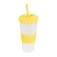 thumbnail image 1 of Vaso plástico de doble pared con acabado frosty, manga de silicón amarillo 10 x 20.5, 1 of 2