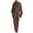Brown, variant on Women's Regular Fit Two-Piece Set, Turtleneck Asymmetrical Cape Top with Matching Wide Leg Pants, Elegant Outfit for Casual and Formal Occasions
