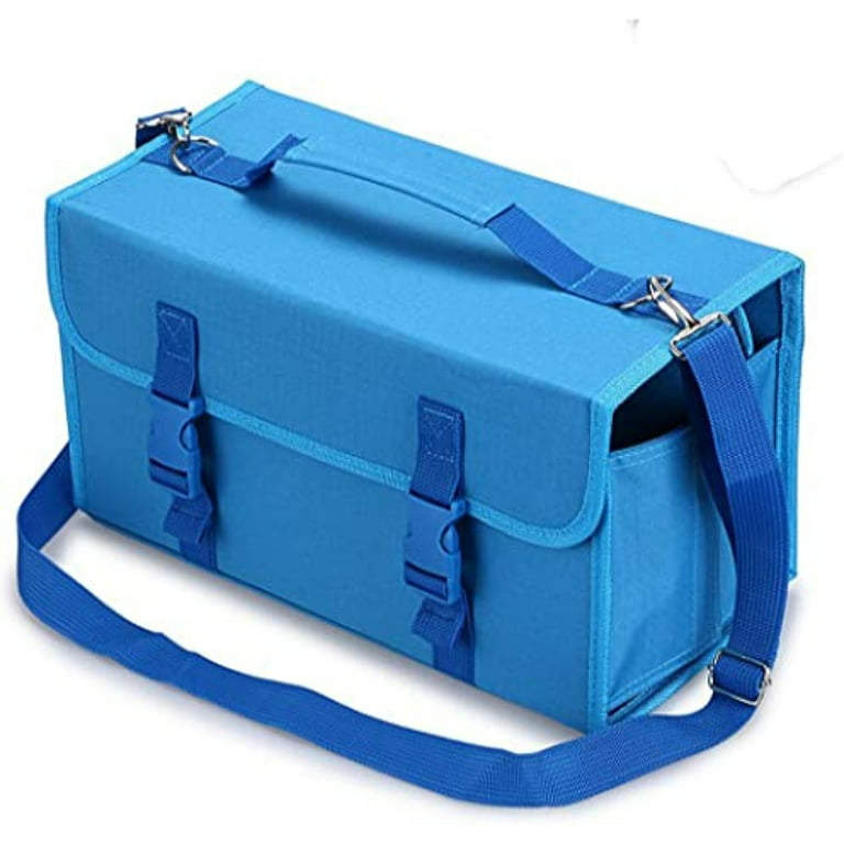 80 Holders Marker Pen Case, Extendable and Foldable Velcro Oxford Organizer  with Carrying Handle