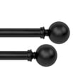 thumbnail image 3 of Deco Window 36 to 66 Inches 2 Pcs Adjustable Curtain Rod for Windows with Ball Finials (3/4'' Diameter, Black Matte), 3 of 9
