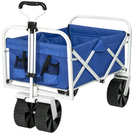 Best Choice Products Folding Collapsible Utility Wagon Cart w/ All-Terrain Wheels - (Best Beach Cart Wheels)