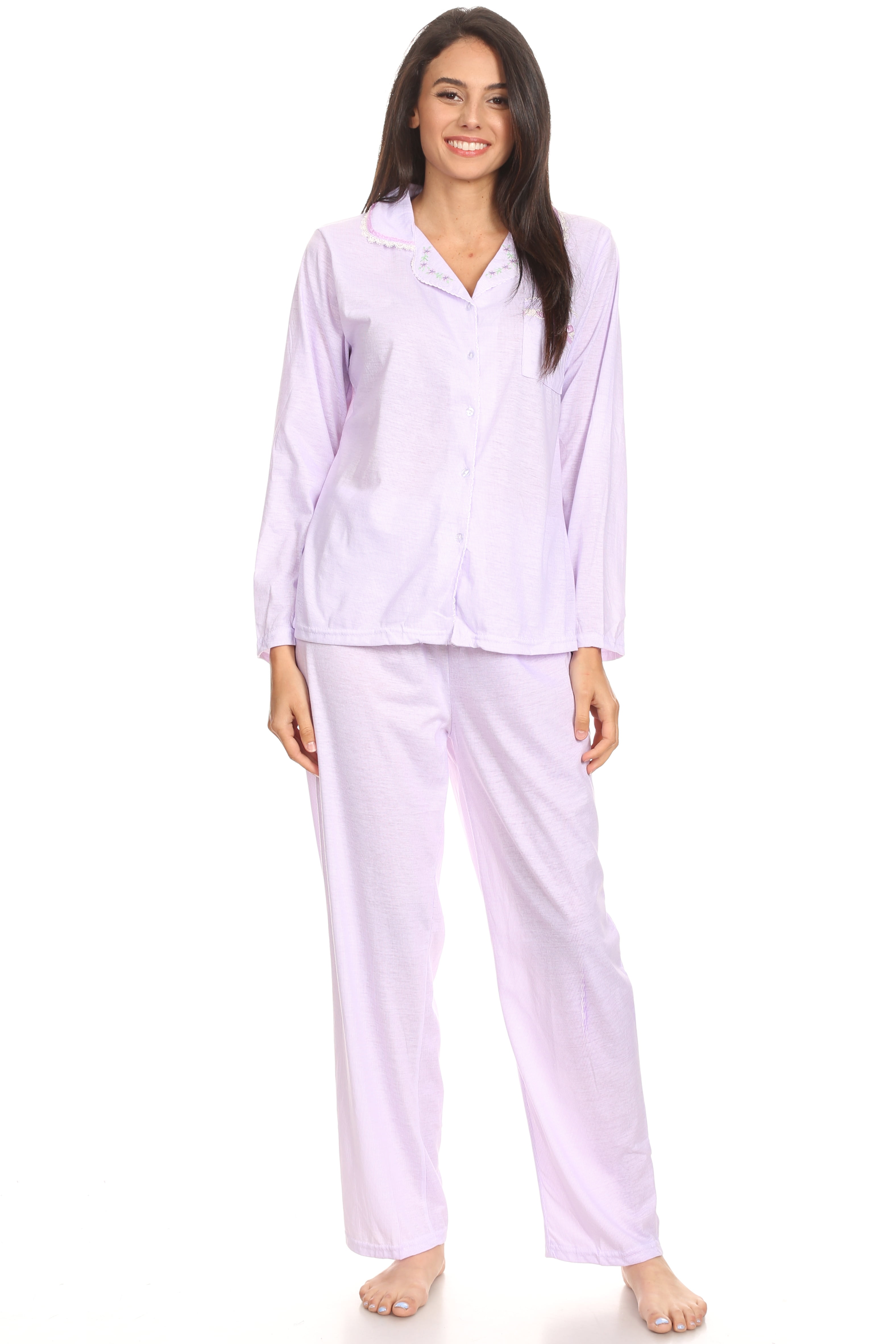 button down pajama gown
