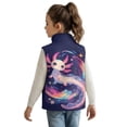 thumbnail image 2 of Uorisanigo Toddler Boys Girls Fleece Vest Sleeveless Zip Front Jacket Lightweight Warm Outwear Cute Axolotl Planet Tank Top with Pockets Fall Winter Fashion Kids Outdoor Layering, 2 of 7