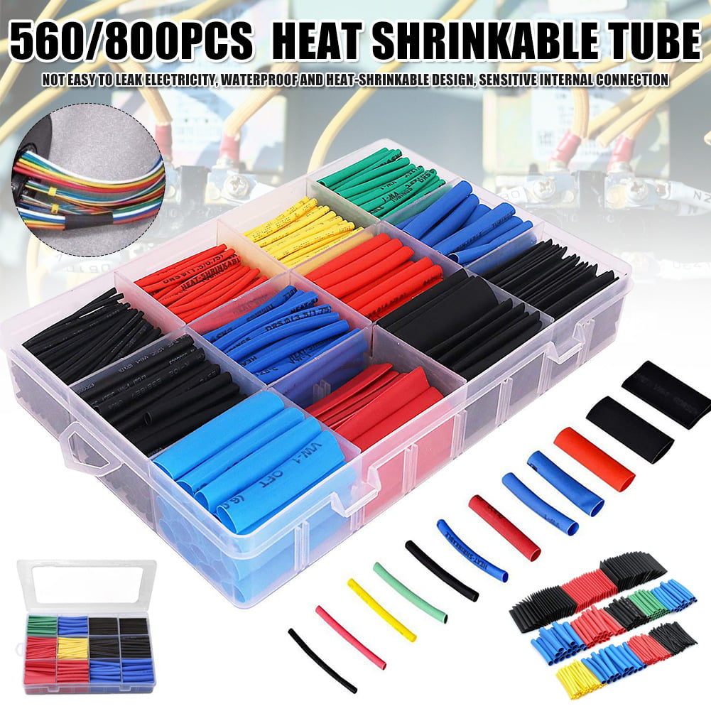 150x Electric Heat Insulation Shrink Sleeve Tubing Wire Cable Wrap Assorted Kit