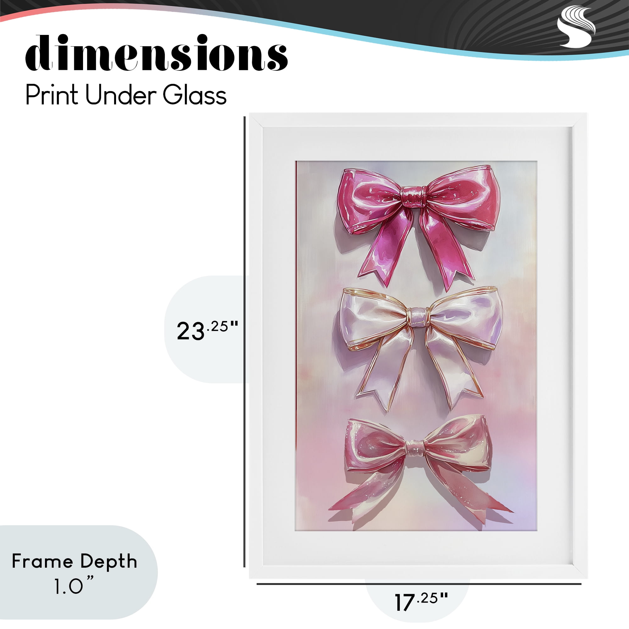Stupell Industries Blush And Satin Bows White Framed Print Under Glass, design by Annabelle Hall