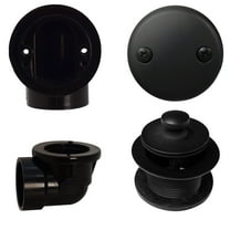 Westbrass D544-62 Sch. 40 ABS 1-1/2" Twist & Close Bathtub Drain Trim, Matte Black