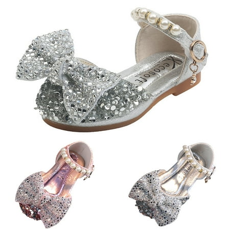 

TOWED22 Ummer Sandals Fashion Spring And Summer Girls Sandals Dress Dance Show Princess Shoes First Walking Shoes For Baby Girl Silver
