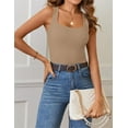 thumbnail image 4 of Ribbed Tank Tops for Women 2024 Summer Knit Square Neck Sleeveless Shirts Summer Casual Slim Fitted Basic Tanks, 4 of 8