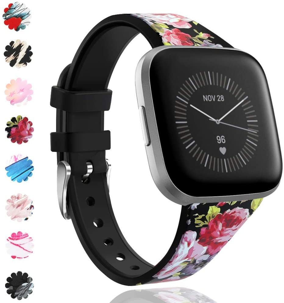 Compatible with Fitbit Versa 2 / Versa/Versa Lite Edition Sport Bands Silicone Slim Straps