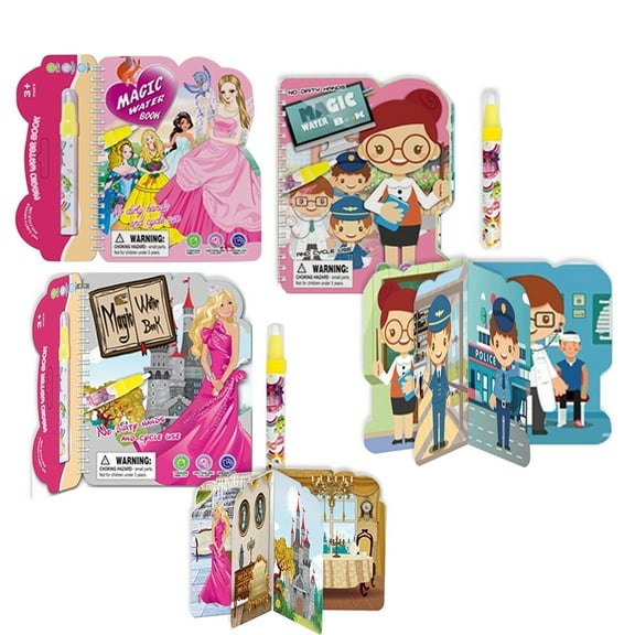 Zummy Water Color Book | Magic Colors | Set of 3 Books - Princess, Occupations and Castle