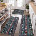 thumbnail image 2 of Multicolor Triangular and Diamond Shaped Geometric Boho Kitchen Rugs Sets Of 3,Kitchen Runner Rugs Non Skid Washable,Decorative Kitchen Floor Mats for Kitchen,Sink,Laundry,17"x30"+ 17"x47" + 17"x59", 2 of 6