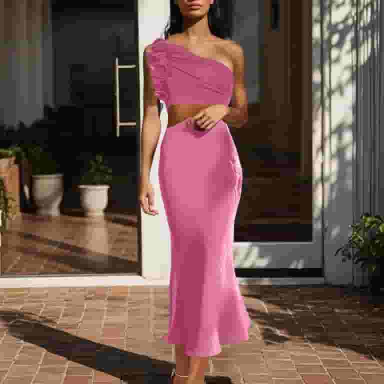 Lovskoo Women's Elegant Ruched Maxi Dress One Shoulder Crop Top And High Waist Maxi Skirt 2 Pieces Sets for Party Holiday Bridesmaid Hot Pink - Walmart.com Lovskoo Women's Elegant Ruched Maxi Dress One Shoulder Crop Top And High Waist Maxi Skirt 2 Pieces Sets for Party Holiday Bridesmaid Hot Pink - Walmart.com