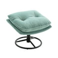 thumbnail image 6 of Velvet Swivel Accent Chair with Ottoman Set, Modern Tufted Armchair with Footrest for Living Room Reading TV Chairs for Adults, Comfy Chaise Lounge Chairs with 360 Degree Swiveling for Bedroom, Teal, 6 of 9