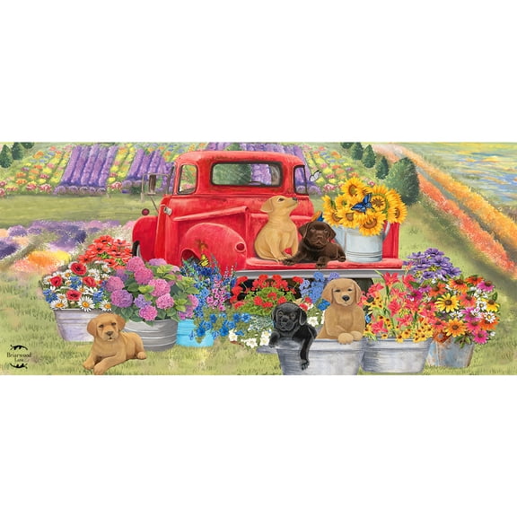 Briarwood Lane Spring Springtime Puppies Mini Mat 22x10 Indoor Outdoor For Spring Doormat