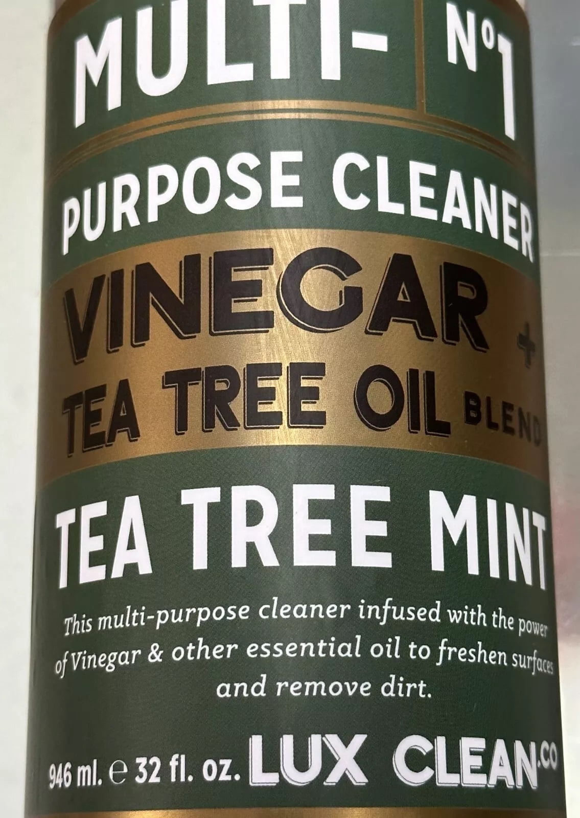 Lux Clean Vinegar & Tea Tree Mint No 1 Multi Purpose Spray Cleaner 32 fl oz