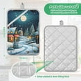 thumbnail image 3 of ALAZA Winter Houses and Moon Pot Holders Set of 2 Heat Resistant Kitchen Oven Mitts, 3 of 7