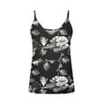 thumbnail image 2 of Playeras,Blusas y Tops,Ropa para Mujer Cropped Tank Top Camiseta de tirantes con estampado de camisola para mujer, camiseta, blusa, camiseta sin mangas, cuello en V, tirantes finos (Grey, S), 2 of 4