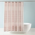 thumbnail image 3 of TOWN & COUNTRY EVERYDAY Sophia Textured Solid Cotton-Rich Breathable Fabric Shower Curtain with Reinforced Buttonhole Top Hem, Blush, 70"x72", 3 of 10