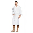 thumbnail image 2 of Turquaz Linen Lightweight Long Waffle Kimono Unisex Spa Robe (One Size, White), 2 of 5