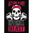 thumbnail image 2 of Women'S Casual Crew Neck T-Shirt, Polyester Knit Fabric with Medium Stretch, Alphabet Pattern, with Skull and Motivational Quote Print, for All-Season Comfort Fit Tee, 2 of 6