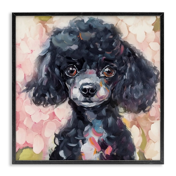 Stupell Industries Farmhouse Little Black Poodle Black Framed Giclee Art, 12 x 12, by Tina LeCour