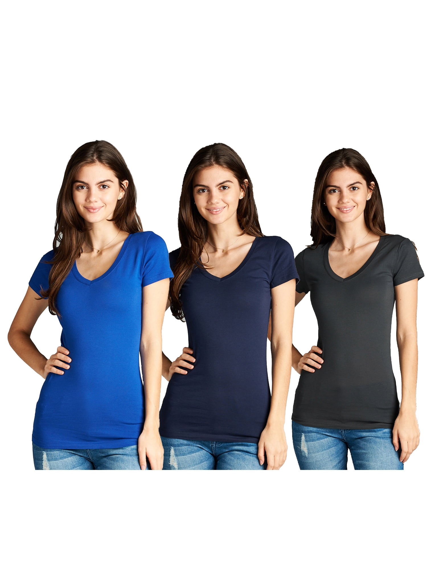 active basic v neck women's tee