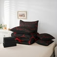 thumbnail image 5 of Feelyou Neon Red Honeycomb Twin Bedding Sets 7-Piece for Kid, Futuristic Geometric Bedding Comforter Set, Modern Hexagon Reversible Sheet Sets, Luxury Bedroom Decor, 5 of 7