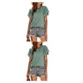 thumbnail image 4 of Minnieouse Camiseta de mujer con volantes de Color sólido cuello estética linda blusa suelta fiesta noche Club verano Top niñas ropa Type2 NO2, 4 of 6