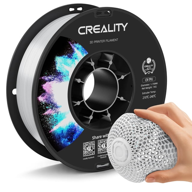 Filamento para impresora 3D Creality TPU 95A, 1,75 mm, blanco, 1 kg