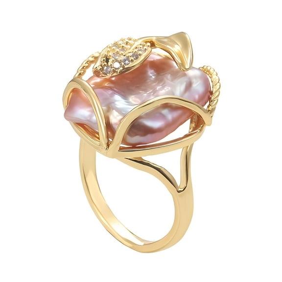 HETICA Irregular Leaf Shape Rhinestone Ring, Gold Vintage Stacking Ring, Open End Adjustable Statement Ring, Fashion Jewelry Ring Gift for Women