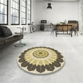 thumbnail image 4 of Ahgly Company Machine Washable Indoor Round Transitional Brown Area Rugs, 5' Round, 4 of 7