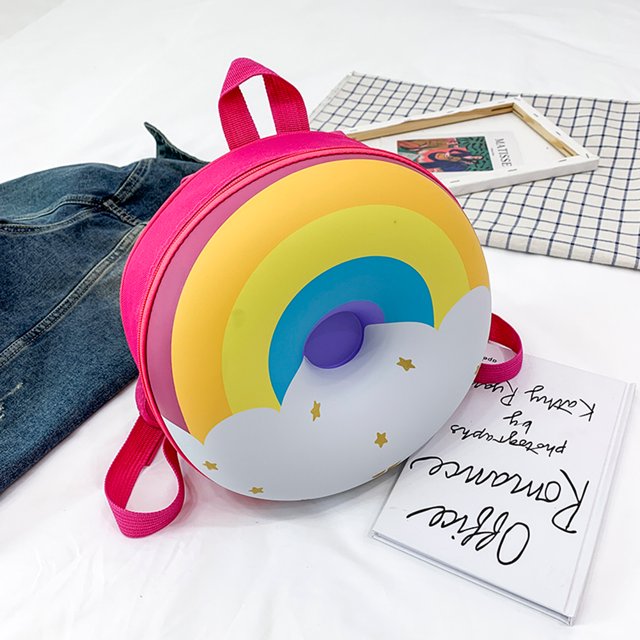 Bolsa Mochila para niños Mochila escolar de dibujos animados lindo Donut Mochila de hombro redonda para jardín de infantes Tmvgtek Para Estrenar