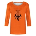 thumbnail image 4 of Dadaria T-Shirt Orange pour Femmes Manches 3/4 Col Rond Grande Taille Attrape-Rêves d'Été m, 4 of 4