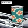 thumbnail image 5 of 20oz Stainless Steel Tumbler with Straw, Double Wall Insulated Travel Tumbler Peach Color Flowers, 5 of 8