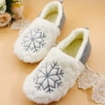 thumbnail image 1 of Christmas Snowflake Pattern Winter Ladies Home Cotton Slippers, 1 of 5