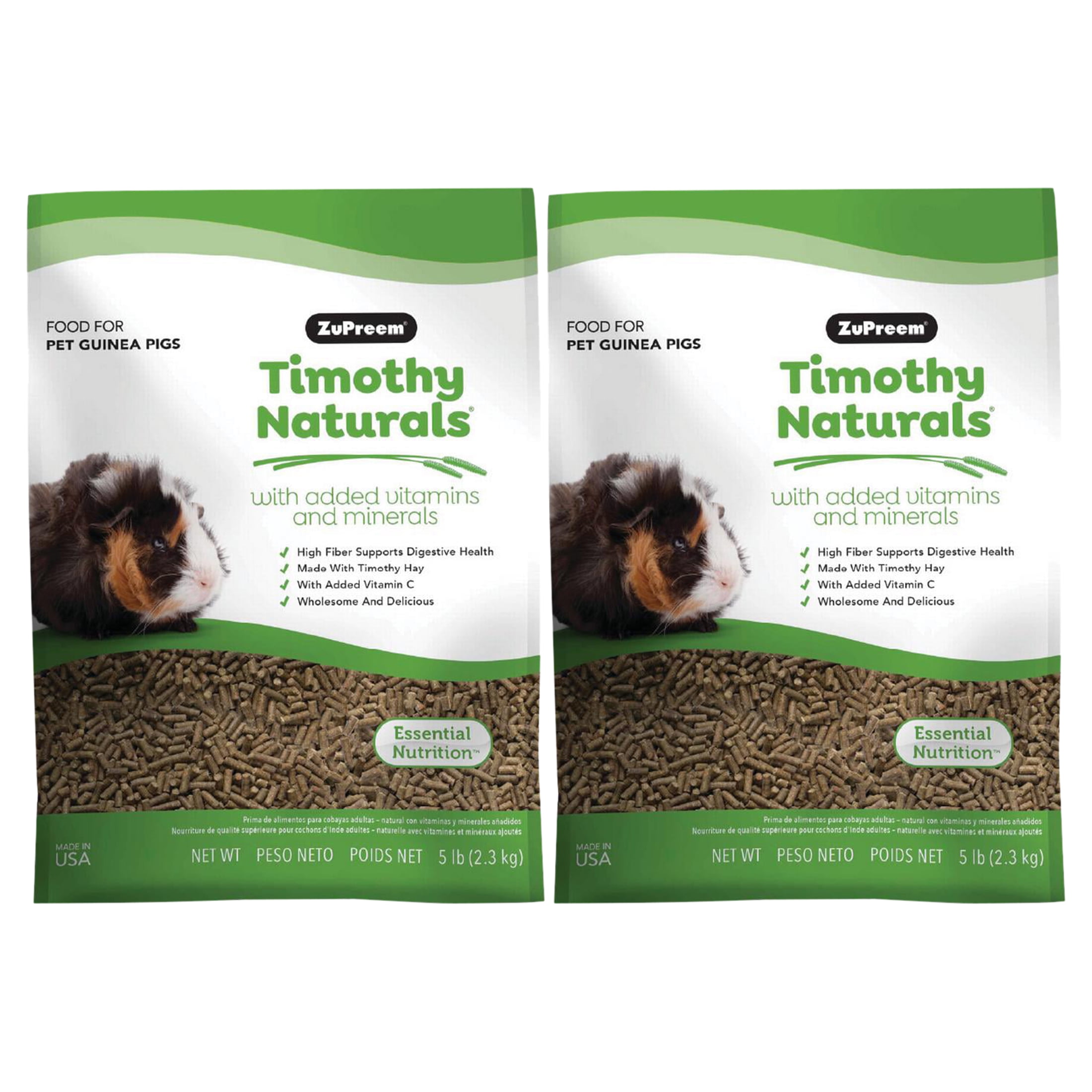 2 pack Zupreem Timothy Naturals Guinea Pig Food Adult Guinea Pig Food 5lbs Walmart