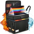 thumbnail image 1 of File Box With Lock Fireproof Document Box With Expanding File Folder WaterResistant File Organizer Box Collapsible File Storage Box File Cabinet For Hanging Letter Legal Folder Black, 1 of 5