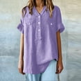 thumbnail image 5 of WCJM Women's Summer Short Sleeve Loose T Shirt High Low Hem Babydoll Peplum Women's Short Sleeve T-Shirt Loose Shirt Top Stand Solid Color Medium Sleeve Collar Casual Women's Shirt Women's Shirt, 5 of 6