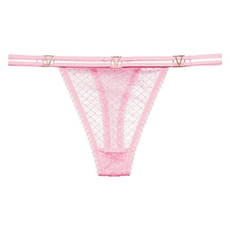 Panties for Women High Cut Underwear Women Sheer Panty Pink Lace Shorts One Size
