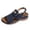 A-Blue601, variant on Womens Wedge Sandals Casual Soft Flexible Open Toe Dual Hook Loop Leather Wedge Sandals Summer Daily Everyday Wear Sandals